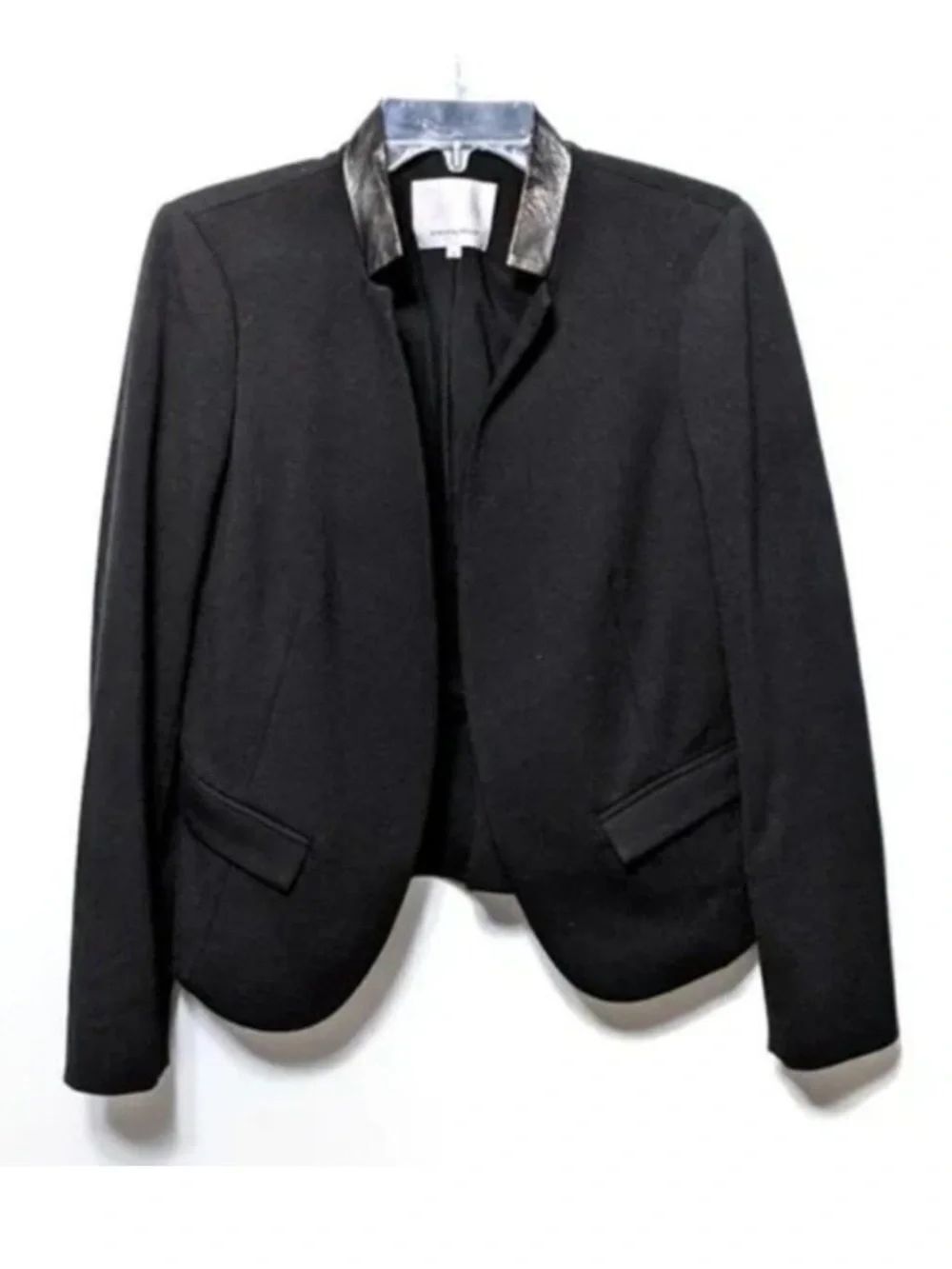 REBECCA TAYLOR Leather Collar Peplum Blazer 8